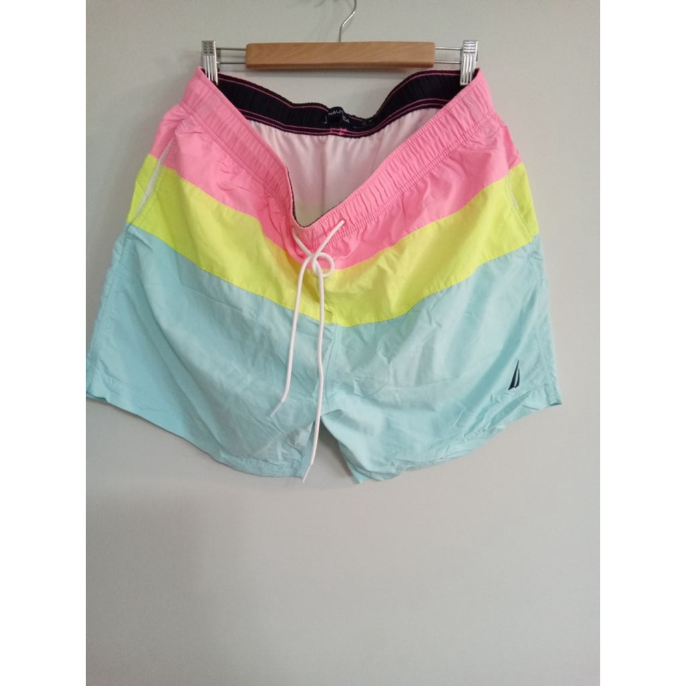 Men's Nautica Swim Trunks XL Blue Pink - Picture 3 of 5